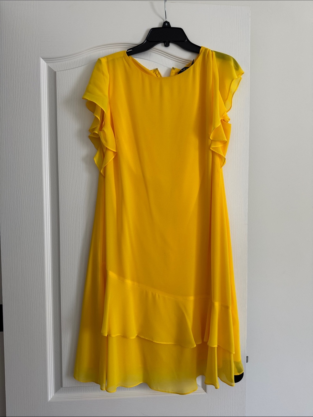 Ralph Lauren Bright Yellow Flutter-Sleeve Dress